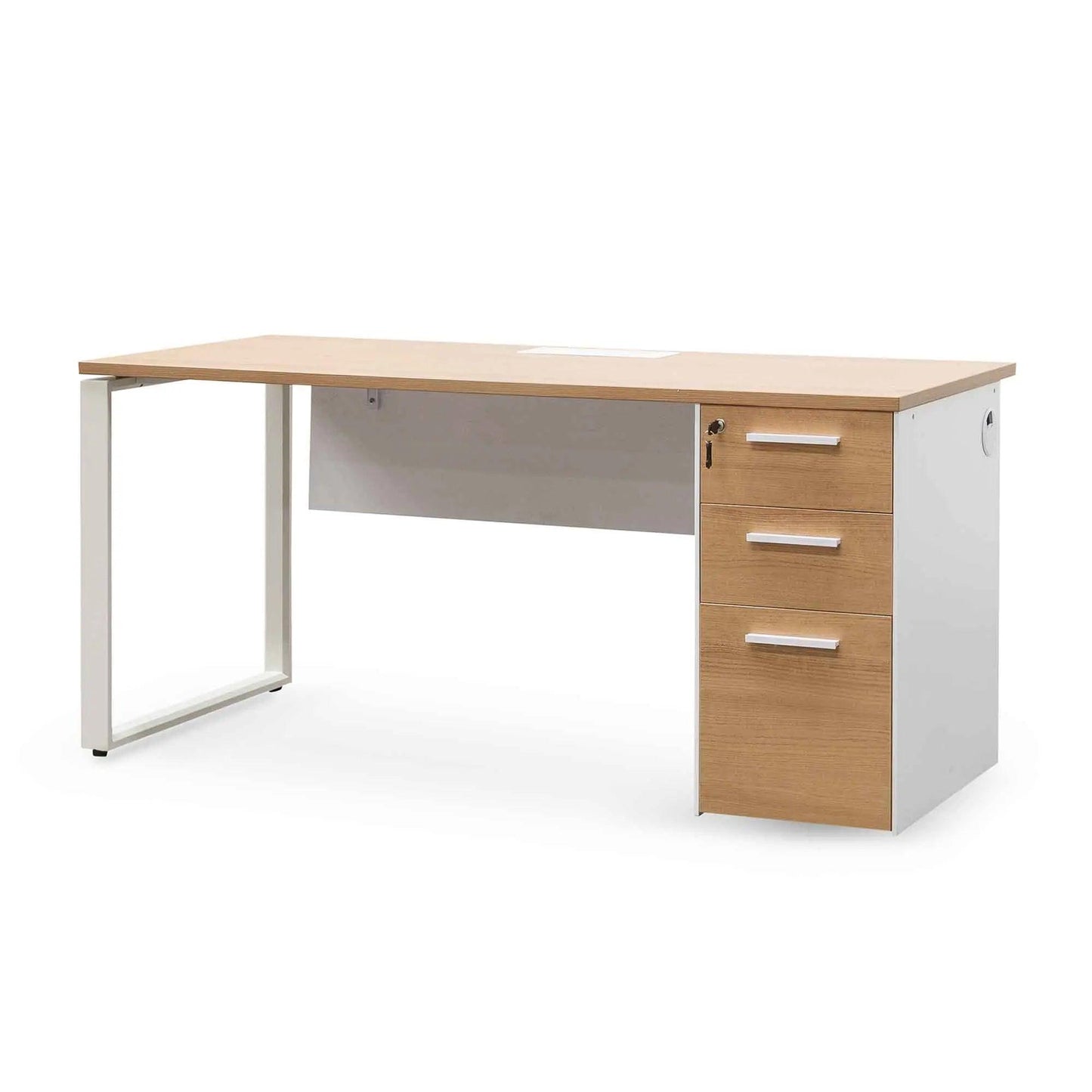 Calibre 1 Seater Office Desk - Natural and White OT6541-SN - Office DesksOT6541-SN 2