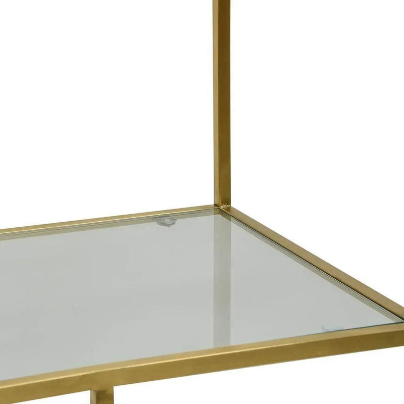 Calibre 1.2m Glass Shelving Unit - Gold Frame DT2365-KS - Book ShelfDT2365-KS 1