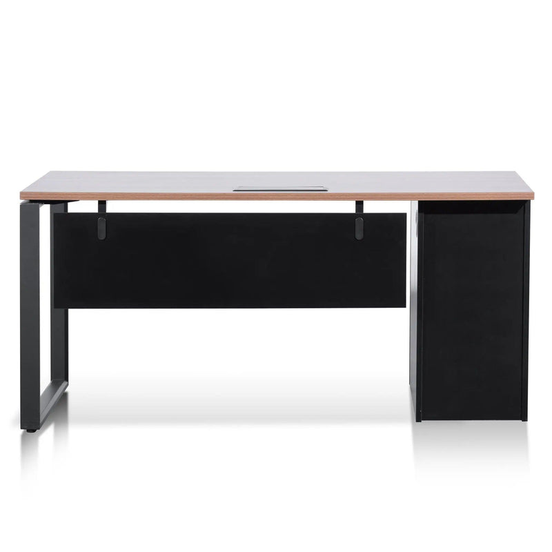 Calibre 1.6m Single Seater Walnut Office Desk - Black Legs OT6162-SN - Office DesksOT6162-SN 1