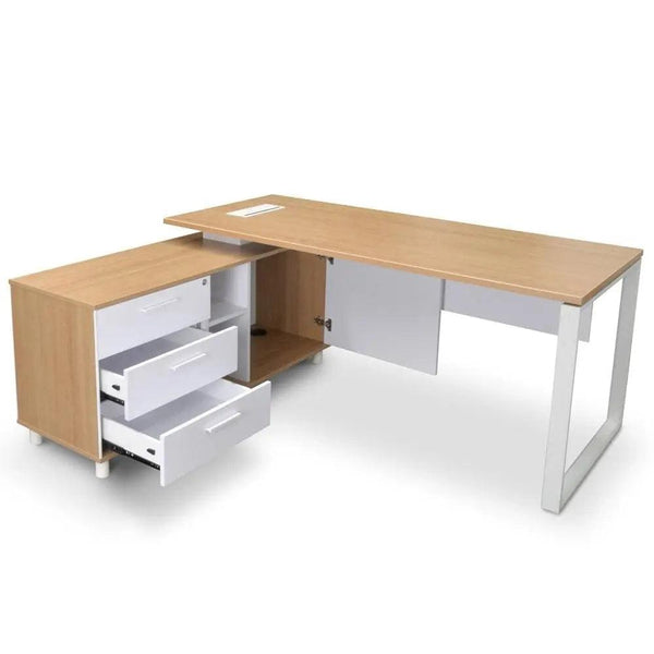 Calibre 180cm Executive Office Desk With Left Return - Natural - Office DesksOT2094-SN 1