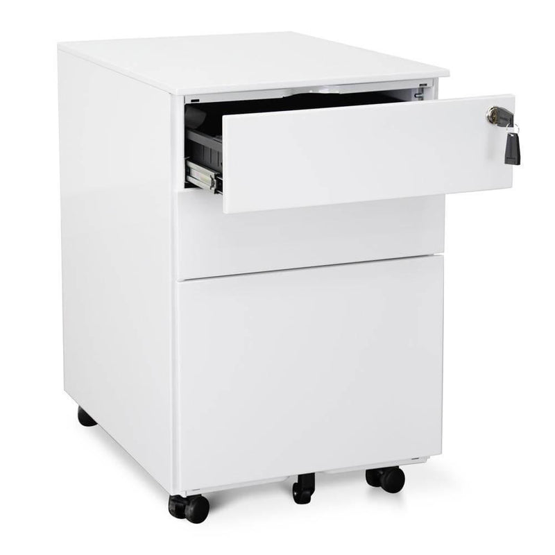 Calibre 3 Drawers Mobile Pedestal - White OF2170-SN-Storage Cabinet-Calibre-Prime Furniture