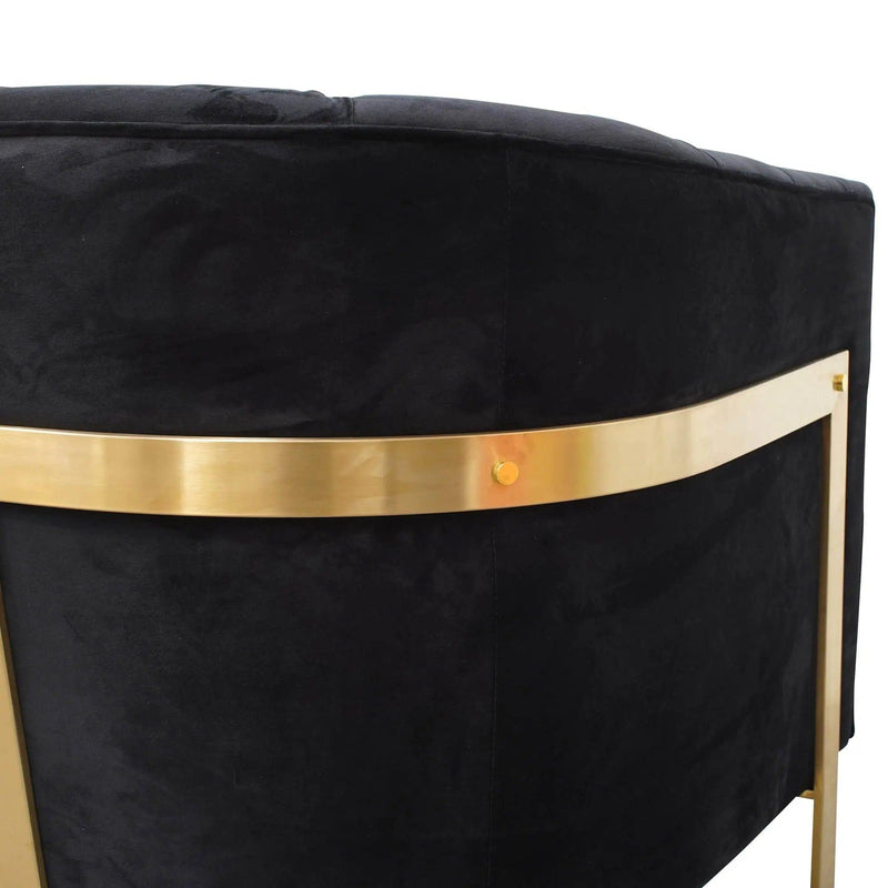 Calibre Armchair in Black Velvet - Brushed Gold Base LC2324-BS - Arm ChairsLC2324-BS 1