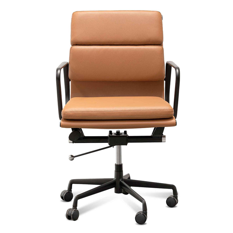 Calibre Low Back Office Chair - Saddle Tan in Black Frame OC6404-YS - Office/Gaming ChairsOC6404-YS 1