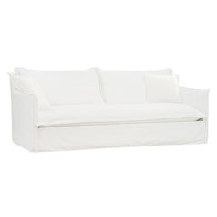 Cove 3 Seater Slip Cover Sofa - White Linen - Sofa330219320294129203 3