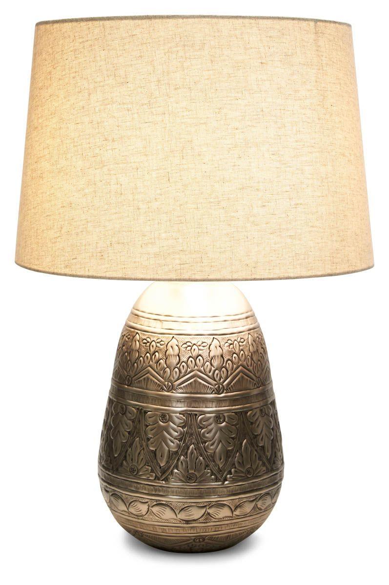 HG Living Jasper Metal Work Iron Table Lamp With Fabric Shade - Pewter/Grey - Table & Floor LampsVE439332092116811 1