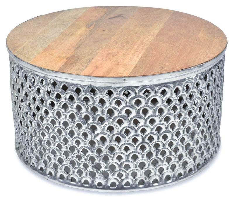 HG Living Moroccan Aluminium Coffee Table Natural/Silver FE40 - Coffee TableFE409332092126216 1