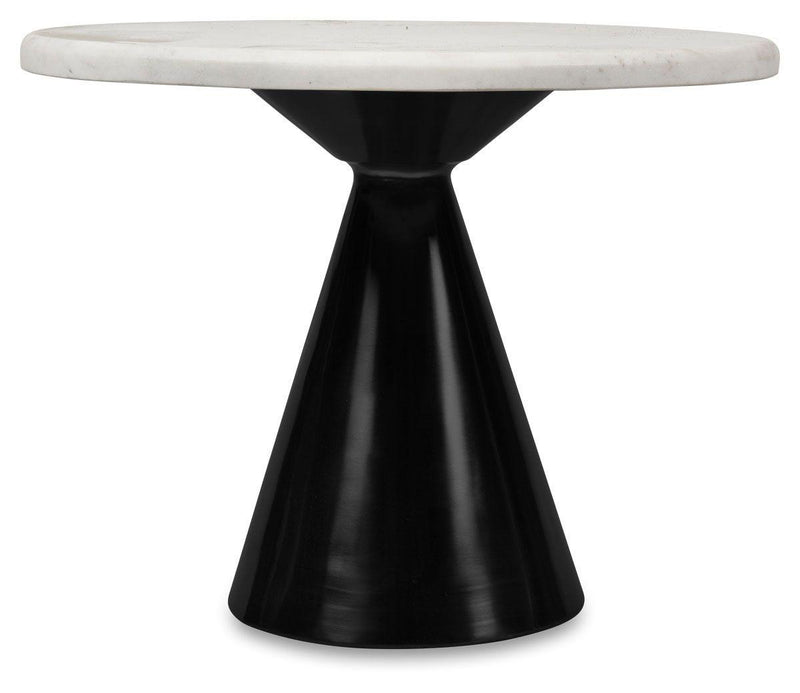 HG Living Pedestal Marble Iron Side Table Black GF88 - Side TableGF889332092133504 1