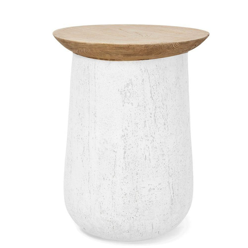 HG Living Venice Indoor/Outdoor Faux Wood Side Table White And Natural - Side TableYS069332092115951 1
