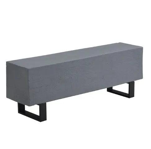 HG Living Woodland Indoor/Outdoor Faux Wood Bench Grey YS10 - Wood BenchYS109332092133160 1