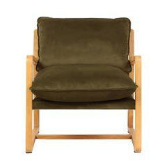 Malibu Natural Arm Chair - Olive Velvet - Chair328399320294125854 3