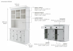 NovaSolo Buffet Hutch Unit with 2 Adjustable Shelves BCA607 - BuffetBCA6078994921003474 2
