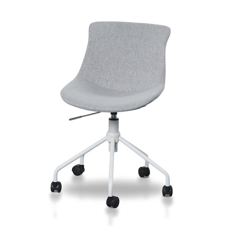 Office Bar Chair - Light Grey with White Base - Office/Gaming ChairsOC8502-LF 1