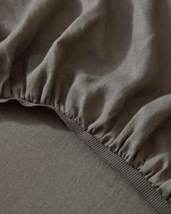 Weave Ravello Linen Fitted Sheet - Charcoal - Sheets & Pillow CasesDRV16CHAR 2