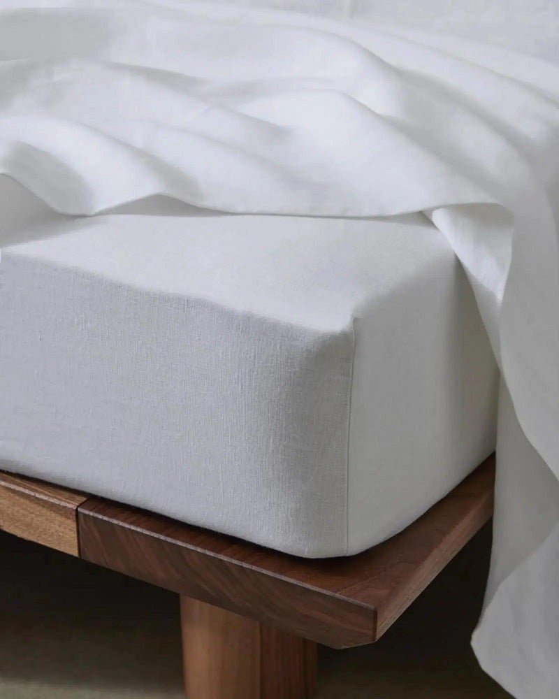 Weave Ravello Linen Fitted Sheet - White - Sheets & Pillow CasesDRV16WHIT 1