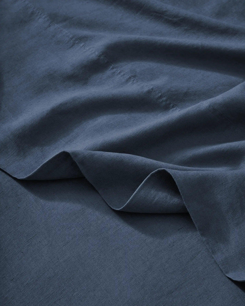 Weave Ravello Linen Flat Sheet - Denim - Sheets & Pillow CasesDRV10DENI 1